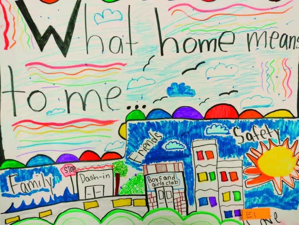 What Home Means to Me January 2024 Winner. Various words and pictures of what home means to the artist.